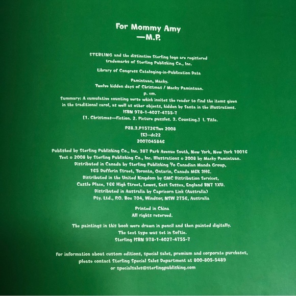 Interactive Twelve Hidden Days of Christmas Book Mackey Pamintuan 2008 HB Used - Picture 5 of 7